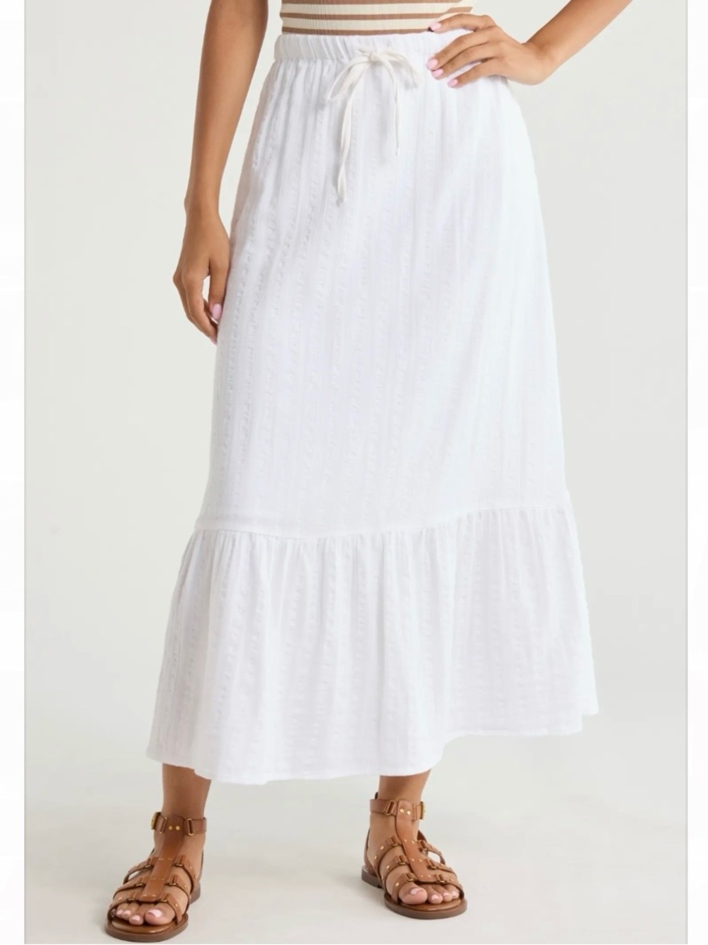 Faherty Dune Tie Waist Maxi Skirt Size S